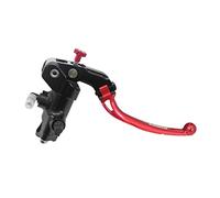 Pompa Freno Forgiata 19X18 Con Corpo Pompa Anodizzato Nero, Leva Snodata Lunga Rosso (Pomello+Leva) per Triumph Daytona 675 dal 2006 al 2016, CC 675