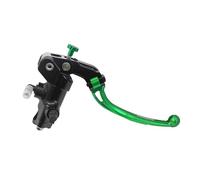 Pompa Freno Forgiata 19X18 Con Corpo Pompa Anodizzato Nero, Leva Snodata Lunga Verde (Pomello+Leva) per MV Agusta Brutale 989 R dal 2008 al 2008, CC 989