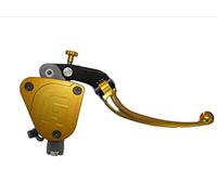 Pompa Freno Forgiata 19X18 Con Vaschetta Integrata,Leva Snodata Lunga Oro (Pomello+Leva) per Yamaha V-Max dal 2009 al 2016, CC 1700