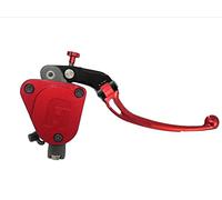 Pompa Freno Forgiata 19X18 Con Vaschetta Integrata,Leva Snodata Lunga rossa (Pomello+Leva) per Yamaha V-Max dal 2009 al 2016, CC 1700
