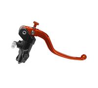Pompa Freno Forgiata 19X19 Con Corpo Pompa Anodizzato Nero, Leva Fissa Lunga Arancio (Pomello+Leva) per Ducati dal 2017 al 2018, CC 1200