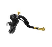 Pompa Freno Forgiata 19X19 Con Corpo Pompa Anodizzato Nero, Leva Revolution Lunga Oro(Pomello+Inserto) per Kawasaki Ninja ZX-10R dal 2011 al 2015, CC 1000