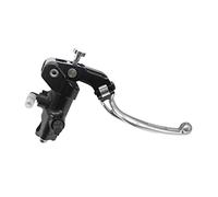 Pompa Freno Forgiata 19X19 Con Corpo Pompa Anodizzato Nero, Leva Snodata Lunga Argento (Pomello+Leva) per Suzuki GSX-R 1300 Hayabusa dal 2006 al 2007, CC 1300