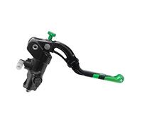 Pompa Freno Forgiata 19X20 Con Corpo Pompa Anodizzato Nero, Leva Revolution Lunga Verde (Pomello+Inserto) per Kawasaki Ninja ZX6R dal 2007 al 2016, CC 600