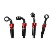 pompa freno leva Tubo freno per moto CNC da 10 mm AN3, cilindro principale frizione idraulica, rinforzato DOT, per ATV, Dirt Pit Racing Bike Set leve freno e frizione per moto(1400mm)