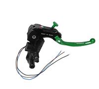 Pompa Freno Ready To Brake 16X18 Lavorata CNC Con Leva Snodata Lunga Verde Con Supporto Specchietto M10 per Ducati Scrambler Mach 2.0 dal 2018 al 2018, CC 800