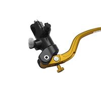 Pompa Frizione Forgiata 16X16 Con Corpo Pompa Anodizzato Nero, Leva Fissa Lunga Oro (Pomello+Leva) per Ducati Multistrada V4 dal 2021 al 2022, CC 1158