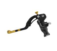 Pompa Frizione Forgiata 16X16 Con Corpo Pompa Anodizzato Nero, Leva Revolution Lunga Oro (Pomello+Inserto) per Ducati Multistrada V4 dal 2021 al 2022, CC 1158