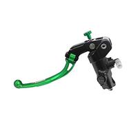 Pompa Frizione Forgiata 16X16 Con Corpo Pompa Anodizzato Nero, Leva Snodata Lunga Verde (Pomello+Leva) per Ducati Scrambler Mach 2.0 dal 2018 al 2018, CC 800