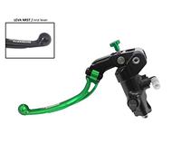 Pompa Frizione Forgiata 16X16 Con Corpo Pompa Anodizzato Nero, Leva Snodata Lunga Verde (Pomello+Leva) per Ducati Panigale V2 dal 2021 al 2022, CC 955