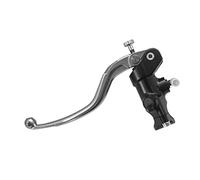 Pompa Frizione Forgiata 16X18 Con Corpo Pompa Anodizato Nero, Leva Fissa Lunga Argento (Pomello+Leva) per Ducati Panigale V4 dal 2018 al 2022, CC 1103