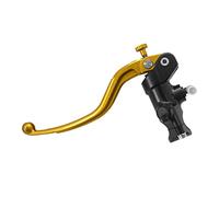 Pompa Frizione Forgiata 16X18 Con Corpo Pompa Anodizato Nero, Leva Fissa Lunga Oro (Pomello+Leva) per Ducati Scrambler Mach 2.0 dal 2018 al 2018, CC 800