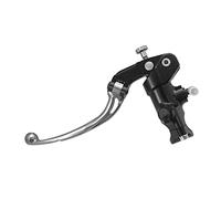 Pompa Frizione Forgiata 16X18 Con Corpo Pompa Anodizzato Nero, Leva Snodata Lunga Argento (Pomello+Leva) per Ducati Multistrada V4 dal 2021 al 2022, CC 1158