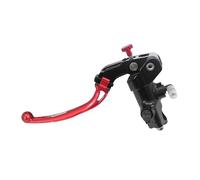 Pompa Frizione Forgiata 16X18 Con Corpo Pompa Anodizzato Nero, Leva Snodata Lunga Rosso (Pomello+Leva) per Ducati Scrambler Mach 2.0 dal 2018 al 2018, CC 800