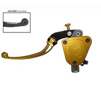 Pompa Frizione Forgiata19X20 Con Vaschetta Integrata,Leva Snodata Lunga Oro (Pomello+Leva) per MV Agusta Brutale 675 dal 2012 al 2017, CC 675