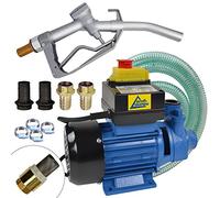 POMPA GASOLIO POMPA TRAVASO GASOLIO POMPA ASPIRAZIONE POMPA ASPIRA GASOLIO 230V con pistola erogatrice, tubo e accessori di qualità (pompa con pistola in alluminio)