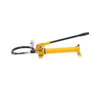 Pompa idraulica manuale con manometro e grande serbatoio dell'olio (contenuto di olio 700cc), per utensili idraulici come cilindri idraulici e prove, pompa idraulica manuale gialla, 61 x 9,5 x 15 cm