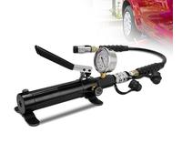 Pompa idraulica manuale, corpo in alluminio, pompa di sollevamento manuale da 10000 psi con tubo da 70 cm e filettatura ZG3/8, contenuto di olio 175 cc, valvola di ritorno dell'olio regolabile e