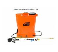 POMPA IRRORATRICE A BATTERIA 12V CILLI 16LT A SPALLA ZAINO AUTONOMIA 5H DISERBO