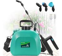 Pompa Irroratrice a Batteria 5L, Pompa a Spalla a Batteria Elettrico Con 3 Ugell