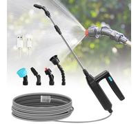 Pompa Irroratrice a Batteria,7.4V Nebulizzatore Piante con Tubo da 5M e 4 Ugelli,Spruzzatore a pressione da Giardino Portatile per Patio,Prato e Autolavaggio
