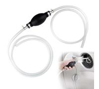 Pompa manuale - Pompa di travaso per acqua e benzina con tubo da 2 metri - Pompa portatile per auto, barche, moto - Pompa per olio, diesel e liquidi (10 mm)