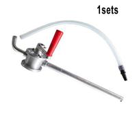 Pompa Manuale Strumento Carburante Olio Gas Barile Rotante Autoadescante Argento