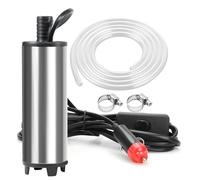 Pompa Olio DC 12V Pompa Acqua Pompa Sommersa Elettrica Pompa Travaso Gasolio Diesel Carburante con Tubo 5M, Pompa Aspira Acqua e Olio per Auto, Veicolo a Motore, Barca (51mm Accendisigari)