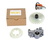 Pompa olio Ingranaggio a vite senza fine Oliatore Ruota cilindrica adatta for ST = IHL 038 042 048 MS380 MS381 for MAGNUM MS 380 381 Motosega 11196403200(1 Set)