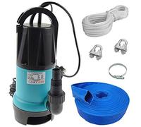 Pompa per acqua sporca, pompa sommergibile, IP400, con tubo in gomma da 20 m, set da 1"