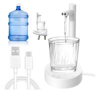Pompa Per Bottiglie D'acqua, Automatica Pompa per Acqua Portatile, 6 Livelli Distributore D'acqua con Vassoio di Supporto, USB Ricarica Dispenser Di Acqua Intelligente, Pompa D'acqua per Campeggio