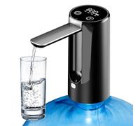Pompa per bottiglie d'acqua, distributore elettrico quantitativo, portatile, pieghevole, pompa USB per bottiglia d'acqua, campeggio, casa (nero)