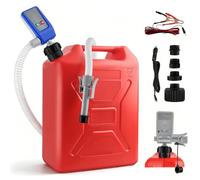 Pompa per carburante da 12V, pompa elettrica per benzina con sensore di arresto automatico e 4 adattatori, pompa diesel portatile per taniche, più fonti di alimentazione (batteria auto/AA), testa