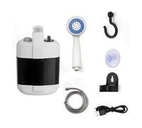 Pompa per doccia portatile da campeggio, ricaricabile, elettrica, con pompa sommergibile, soffione e batteria da 3,7 V, per sopravvivere all'aperto, lavaggio auto, pulizia animali domestici