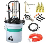 Pompa per grasso ad aria per lubrificazione ad alta pressione, rapporto 60:1, uscita 0,85 l/min, include tubo flessibile da 4 m e pistola per manutenzione industriale