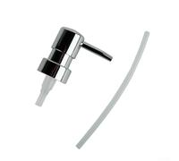 Pompa per lozioni con testa rotonda in ABS con filettatura 28/400 per flaconi da bagno, shampoo e struccanti, ugello a prova di perdite con copertura in metallo (argento)