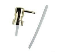 Pompa per lozioni con testa rotonda in ABS con filettatura 28/400 per flaconi da bagno, shampoo e struccanti, ugello a prova di perdite con coperchio in metallo (oro)