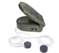 Pompa per ossigeno solare portatile, 1 set di ossigenatore d'acqua compatto per esterni con batteria da 2600 mAh per aeratore per laghetto, pompa solare ricaricabile USB, per acquario e pesca (grigio