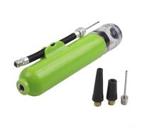 Pompa per palloni sportivi, portatile, da 20,3 cm, con 4 aghi intercambiabili, per basket, calcio, rugby, pallavolo, pompa ad aria rapida, per palestra, scuola, allenamento (verde)