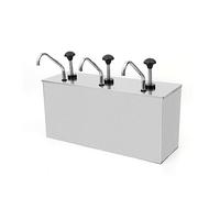 Pompa per Salsa a 3 Teste in Acciaio Inox, OT-TWYJ-2964-EU Distributore di Salsa da Banco con 3 Vasche da 4L, Pompa Erogatrice per Salsa di Soia, Aceto, Olio, Ideale per Cucina, Ristorante, Hotel