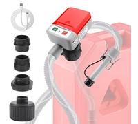 Pompa per Travaso Benzina con Sensore di Arresto Automatico Pompa Travaso Gasolio Benzina Elettrica con Adattatore di 4 Dimensioni (12 L/min)