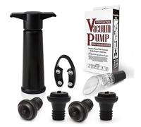 Pompa per vino sottovuoto con 4 tappi per vino, 1 versatore per vino e 1 taglierino, pompa per vuoto per vino riutilizzabile e tappo sottovuoto per vino, set mantiene il vino fresco