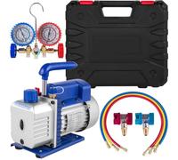 Pompa per Vuoto per Aria Condizionata 4CFM 1/4hp, Kit Pompa per Vuoto Automatica 1 HP, Radiatore Intelligente, Condizionatore d'Aria per Frigorifero con Manometro 220 V