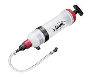 Pompa per vuoto ViGOR V4201 | inclusi cinque adattatori, capacità: 1,5 litri | pompa per vuoto manuale per l'estrazione e il riempimento di liquidi per veicoli".