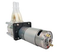 Pompa peristaltica, pompa for acqua, pompa dosatrice, doppia testa della pompa, 12 V 24 V CC, portata elevata for analisi di laboratorio in acquari(Silicone tube,Rated voltage 12V)