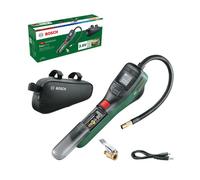 Bosch Home and Garden pompa per bicicletta/mini compressore portatile a batteria EasyPump (3,0 Ah; 3,6 V; funzione Autostop; 150 PSI; 10,3 bar; USB-C; 3 adat; Spina conn rapida; Borsa per bicicletta)