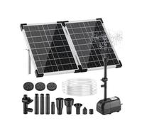 Pompa Solare da 25 W per Laghetto con Kit Filtro e Pannello Solare Pieghevole per Laghetti Esterni, Cascate da Giardino, Stagni e Giochi D'Acqua DIY