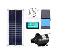 Pompa solare per acqua, Pompa ad acqua solare senza spazzole 50W 800L/H Pannello Silicio monocristallino Strumento for la decorazione del giardino a lavoro continuo a basso rumore(10A Set2- Battery)