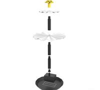 Pompa solare per fontana da 2,5 W, 9 teste di ugello, flusso d'acqua a 3 strati, sommergibile IP68, max 160 l/h 60 cm, per vasca per uccelli, laghetto da giardino, cavo