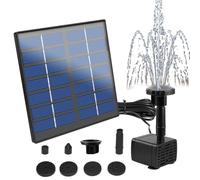 Pompa solare per laghetto, fontana solare, 7 V, 1,5 W, pompa solare con 6 stili di fontana, pompa per fontana da giardino, pompa galleggiante per giochi d'acqua, contenitore per pesce, 160 l/h